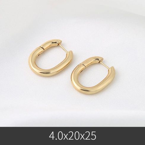 S.Steel Gold Plating Hoop Women-c 25x20mm - 4mm