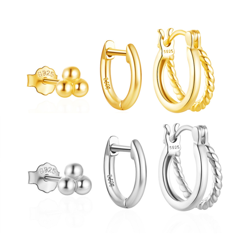 925 Silver Gold Plating Sets Women-c 1.79g