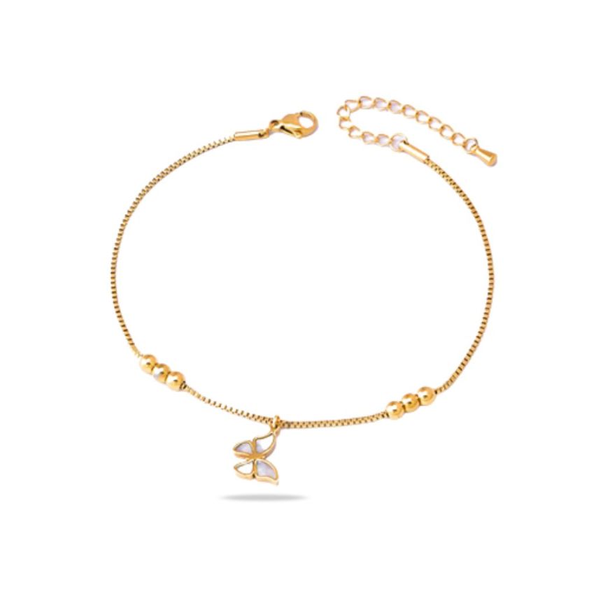 S.Steel Gold Plating Anklets Women-c 3.4g