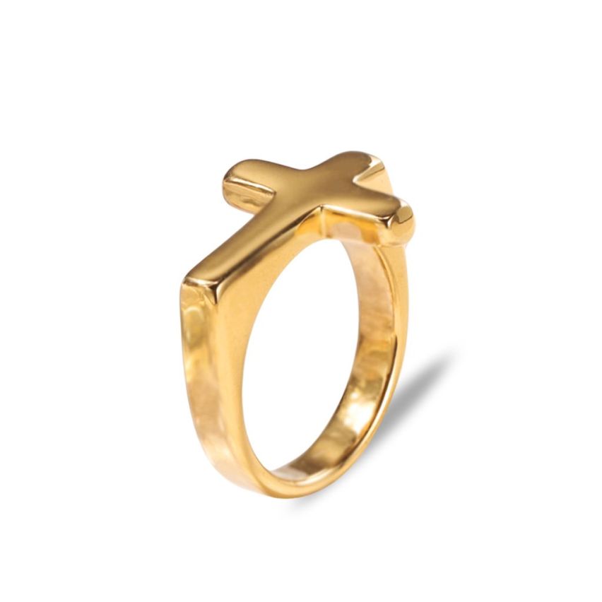 S.Steel Gold Plating Cross Women-c 8g EU52 - ES12 - US6