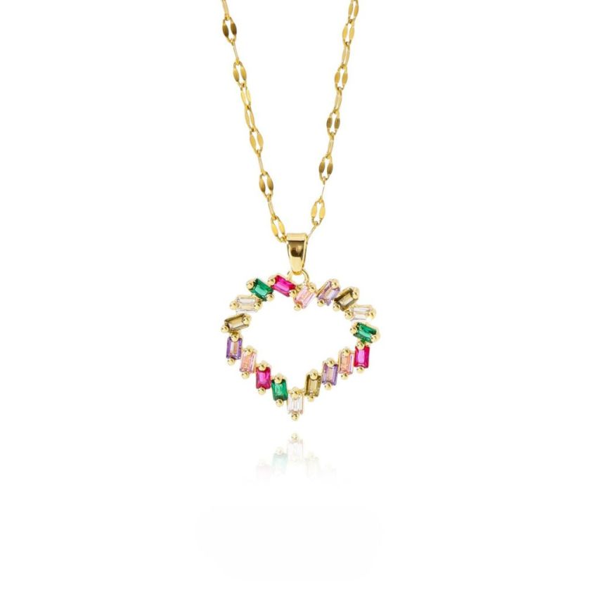 S.Steel Gold Plating Colorfull Zircon Minimalist Women-c 10g