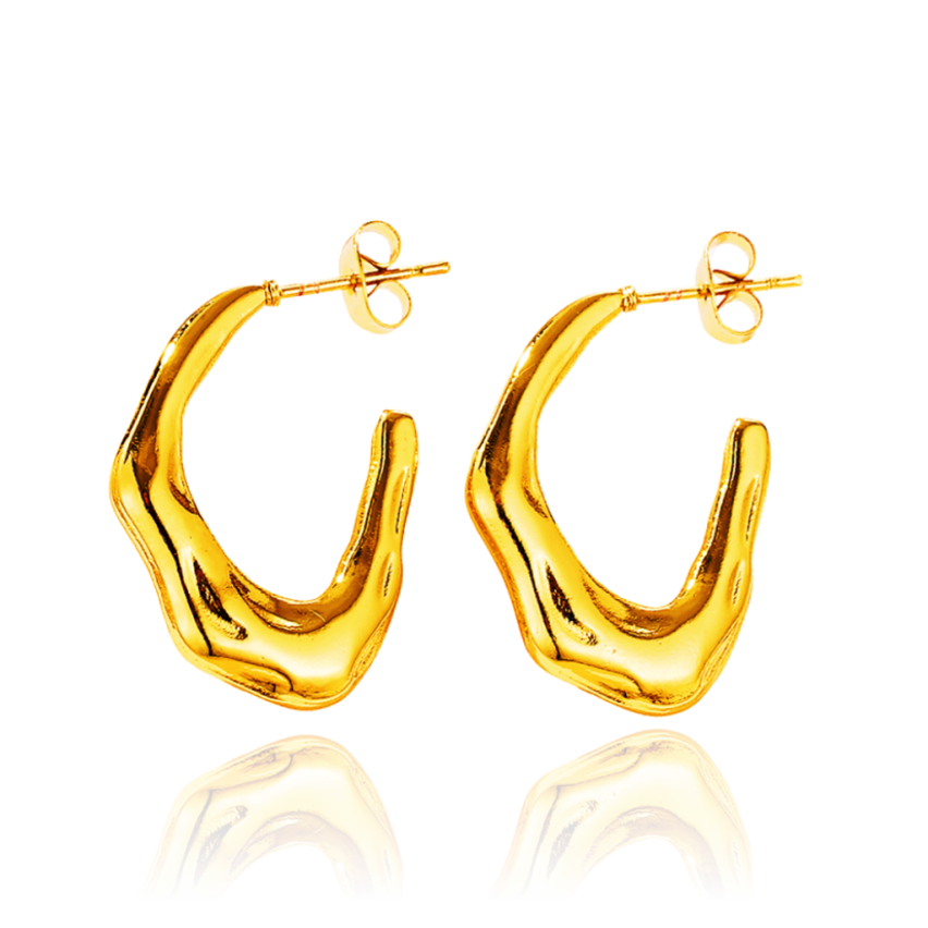 S.Steel Gold Plating Hoop Women-c 9.7g