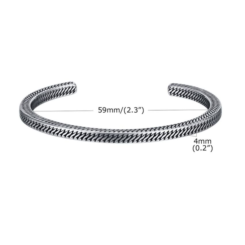 S.Steel Antique silver Balinese Men-c 18g - 4mm