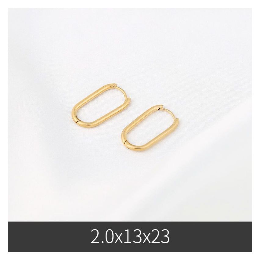 S.Steel Gold Plating Hoop Women-c 23x13mm - 2mm