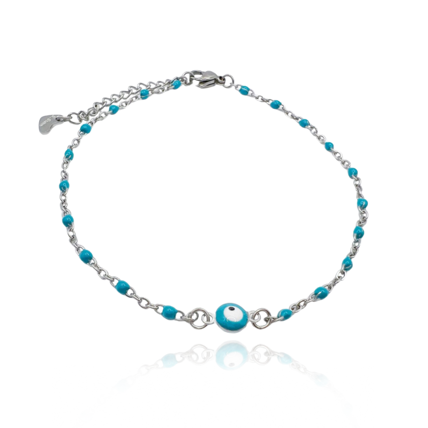 S.Steel Lake blue Anklets Women-c 4g