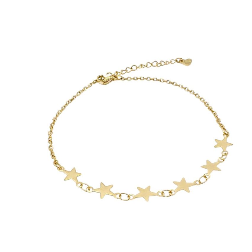 S.Steel Gold Plating Anklets Women-c 3.5g