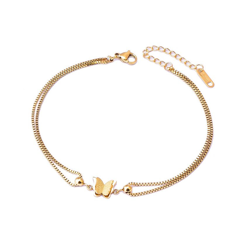 S.Steel Gold Plating Anklets Women-c 3.6g