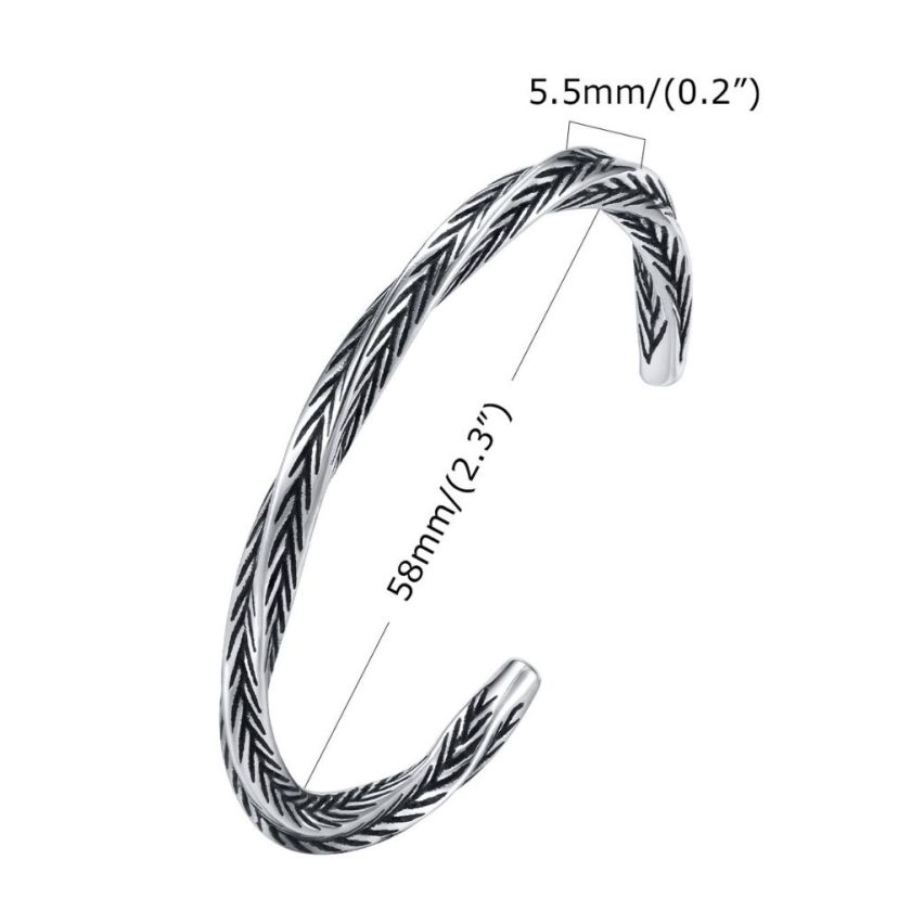 S.Steel Antique silver Balinese Men-c 21g - 5.5mm