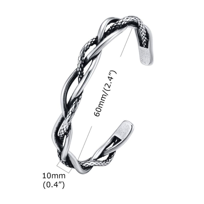 S.Steel Antique silver Balinese Men-c 20g - 10mm