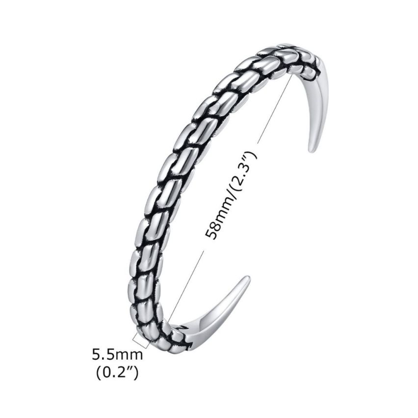 S.Steel Antique silver Balinese Men-c 26g - 5.5mm