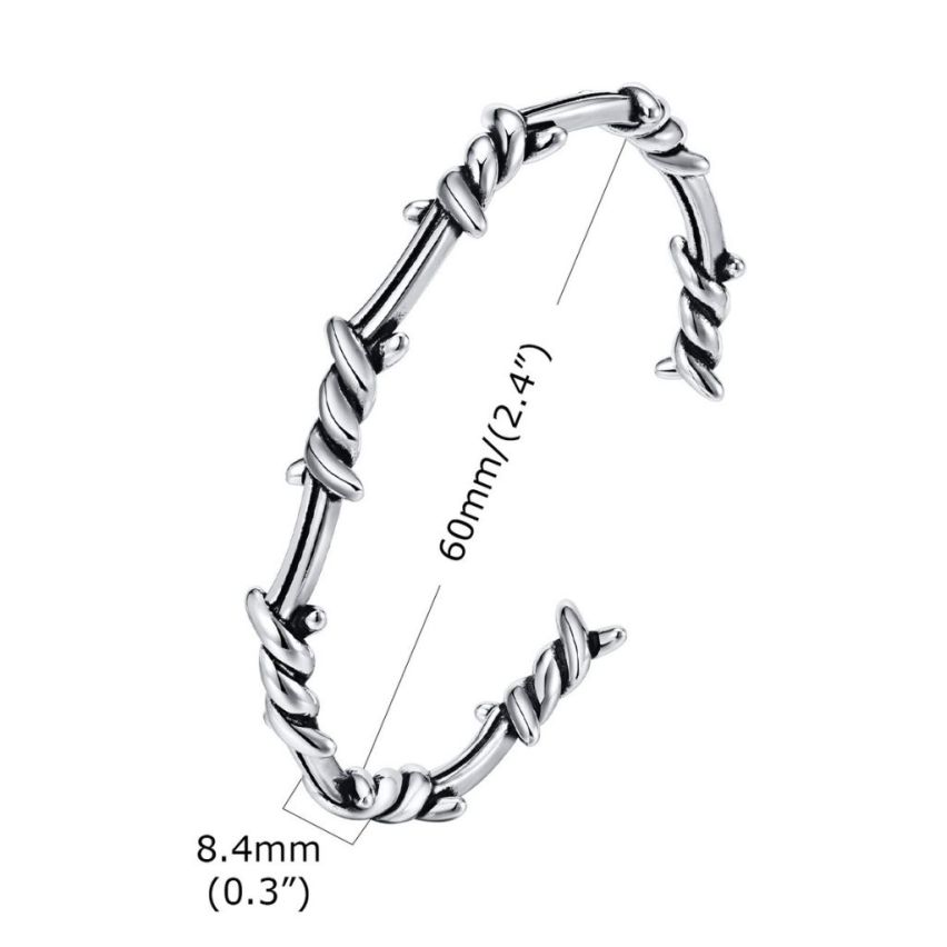 S.Steel Antique silver Balinese Men-c 15g - 8.4mm