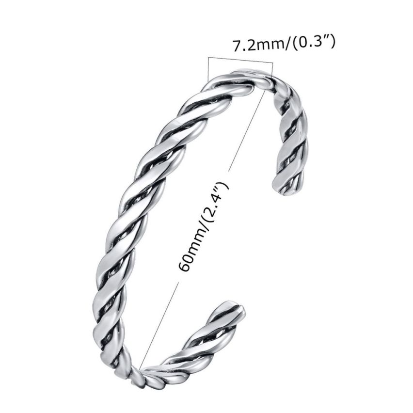 S.Steel Antique silver Balinese Men-c 16g - 7.2mm