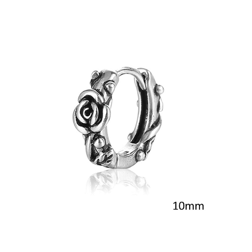 S.Steel Antique silver Hoop Men-c