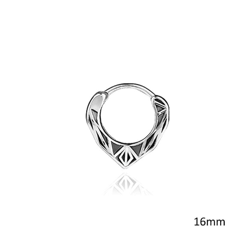 S.Steel Antique silver Hoop Men-c