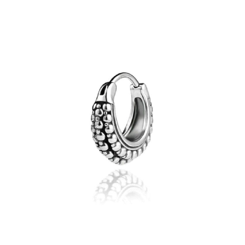 BOHEMIAN Antique silver S.Steel Hoop Men-c 