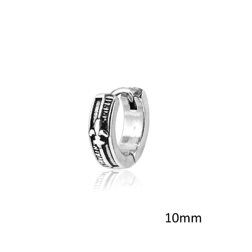 S.Steel Antique silver Hoop Men-c