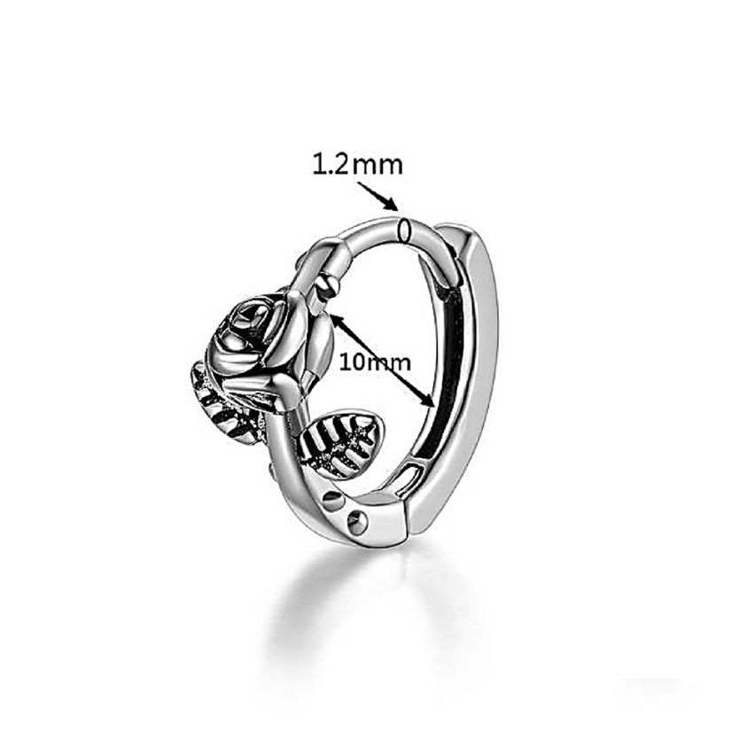 S.Steel Antique silver Hoop Men-c