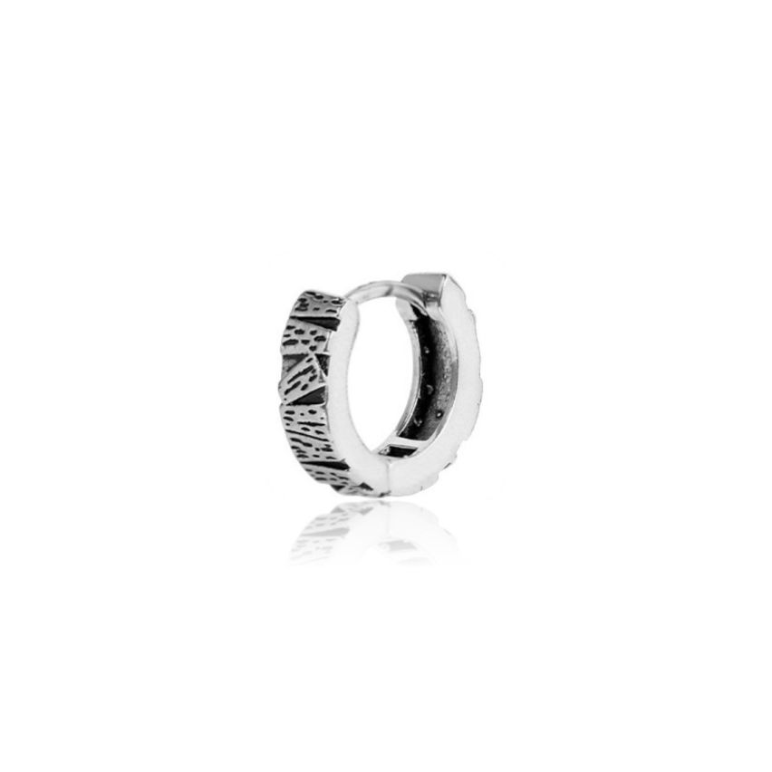 S.Steel Antique silver Hoop Men-c 10x10mm