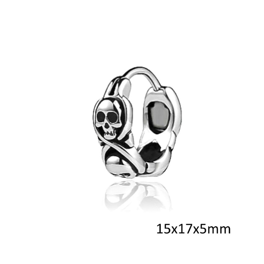 S.Steel Antique silver Hoop Men-c