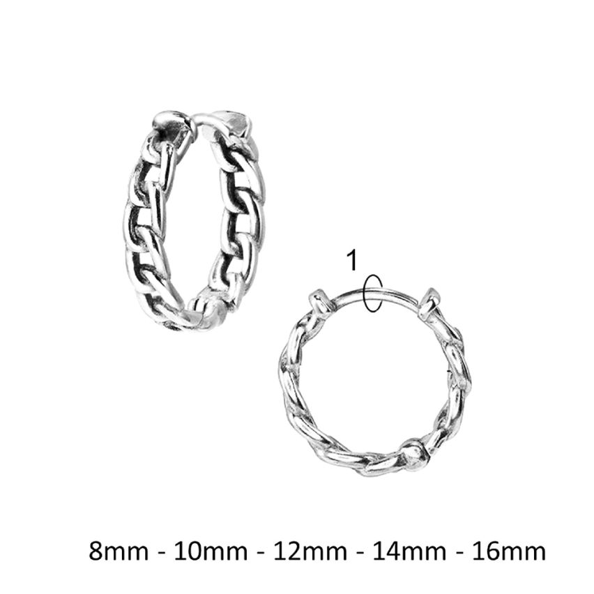 S.Steel Antique silver Hoop Men-c