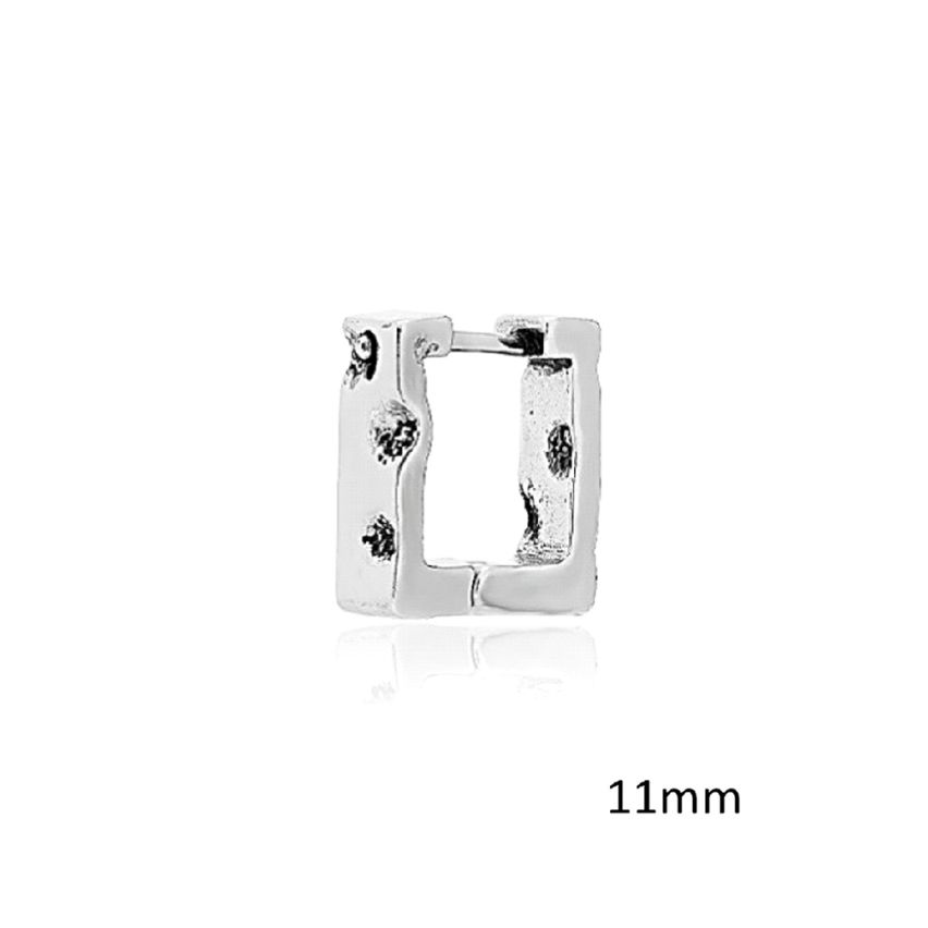 S.Steel Antique silver Hoop Men-c