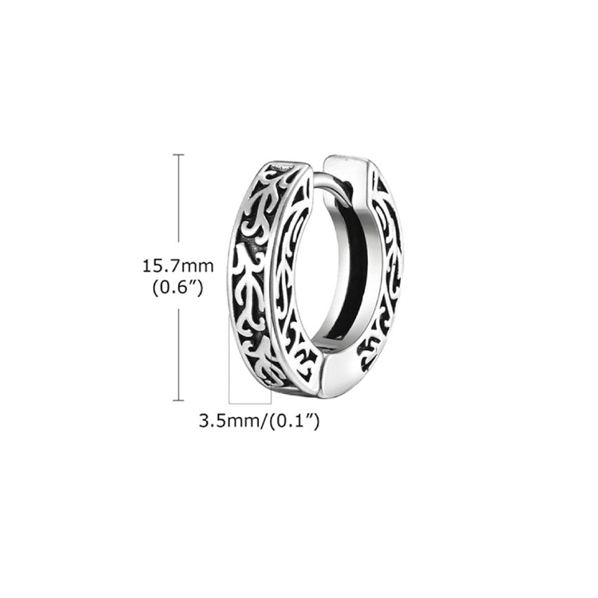 BOHEMIAN Antique silver S.Steel Hoop Men-c 