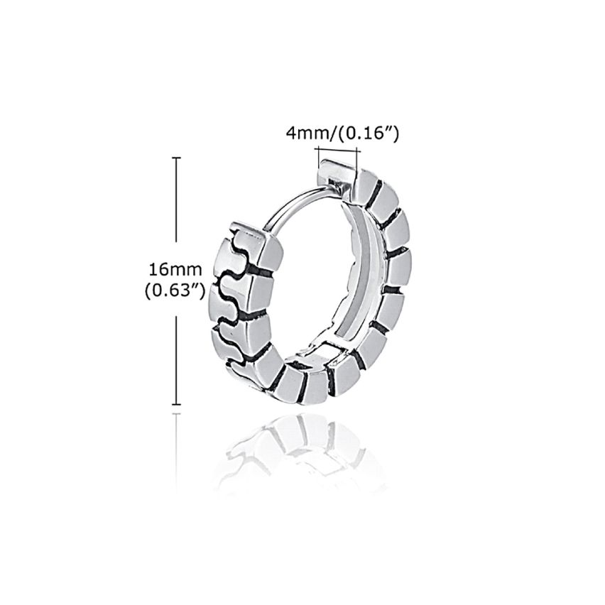 URBAN Antique silver S.Steel Hoop Men-c 