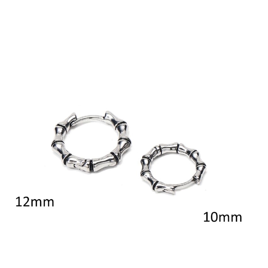 S.Steel Antique silver Hoop Men-c