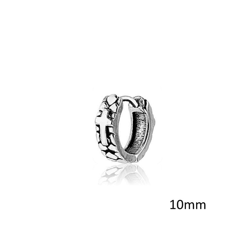 S.Steel Antique silver Hoop Men-c