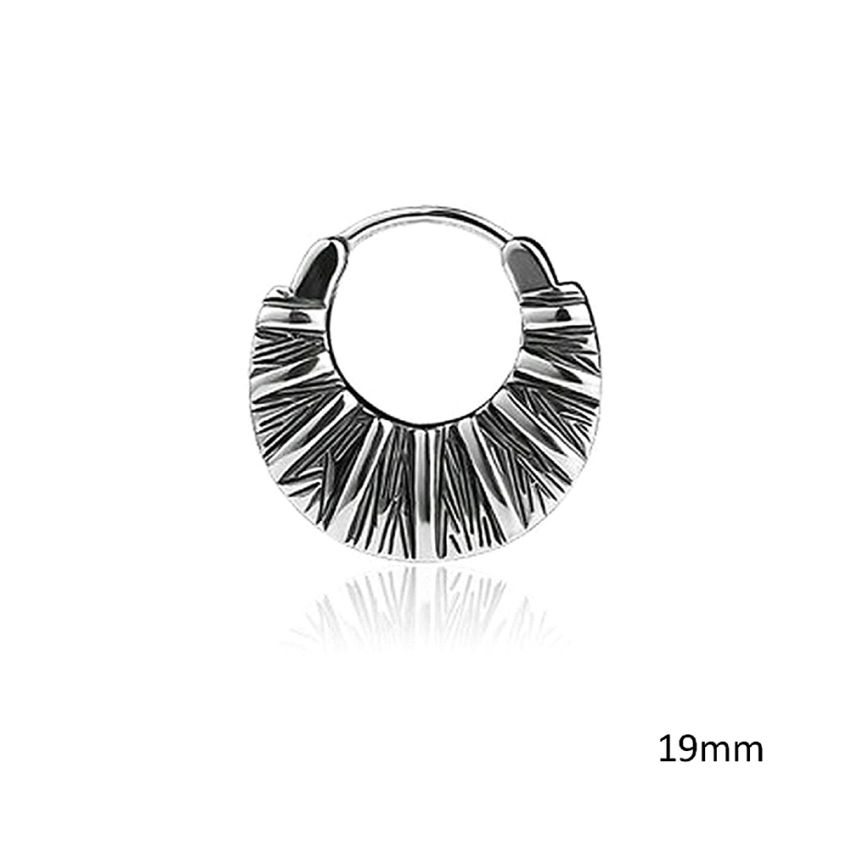 S.Steel Antique silver Hoop Men-c