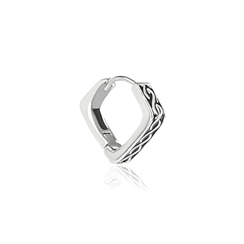 S.Steel Antique silver Hoop Men-c