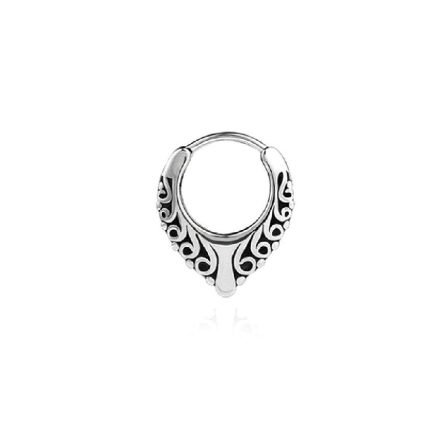 BOHEMIAN Antique silver S.Steel Hoop Men-c 