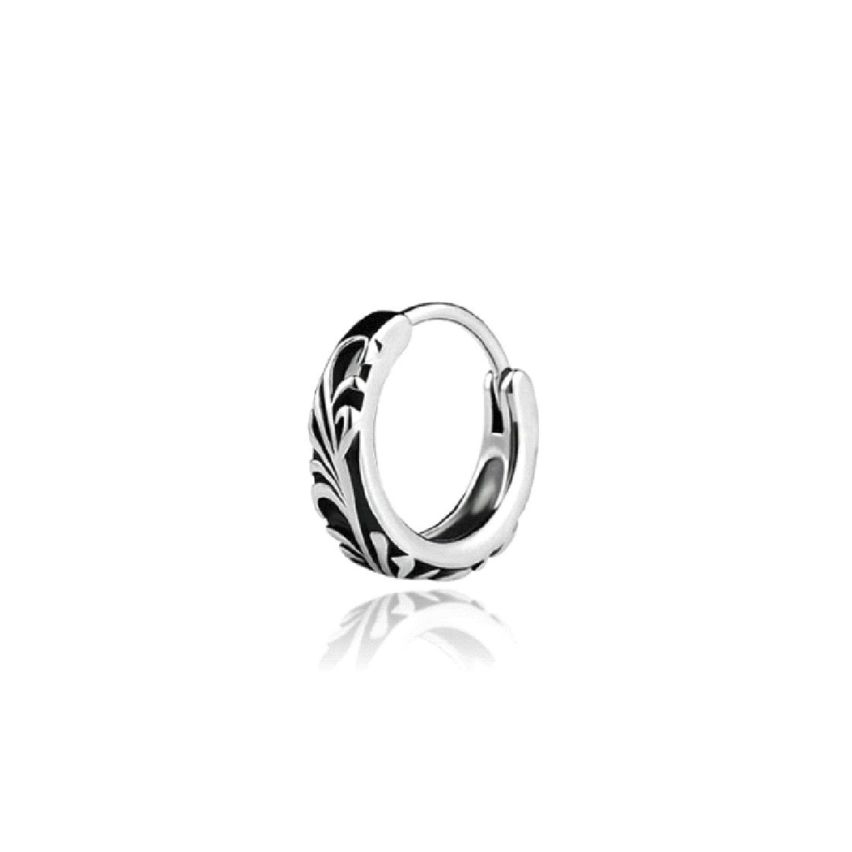 S.Steel Antique silver Hoop Men-c