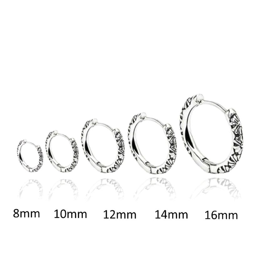 S.Steel Antique silver Hoop Men-c