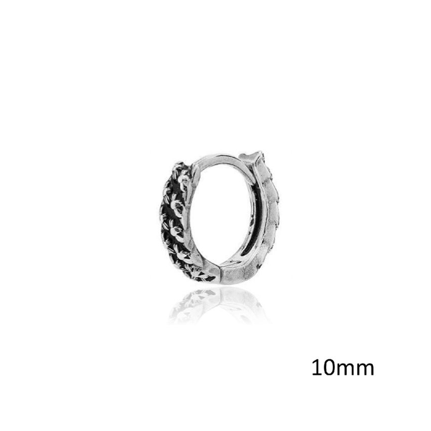 S.Steel Antique silver Hoop Men-c