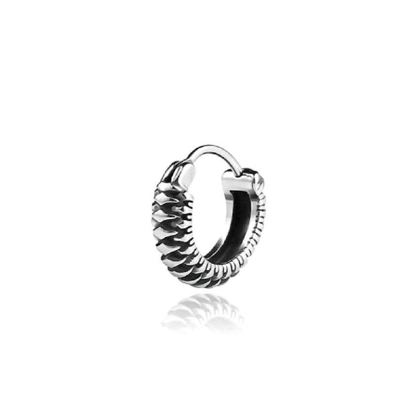 S.Steel Antique silver Hoop Men-c