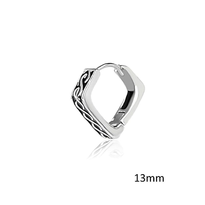 S.Steel Antique silver Hoop Men-c