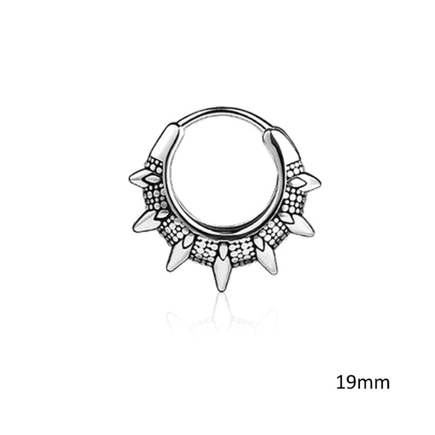 S.Steel Antique silver Hoop Men-c