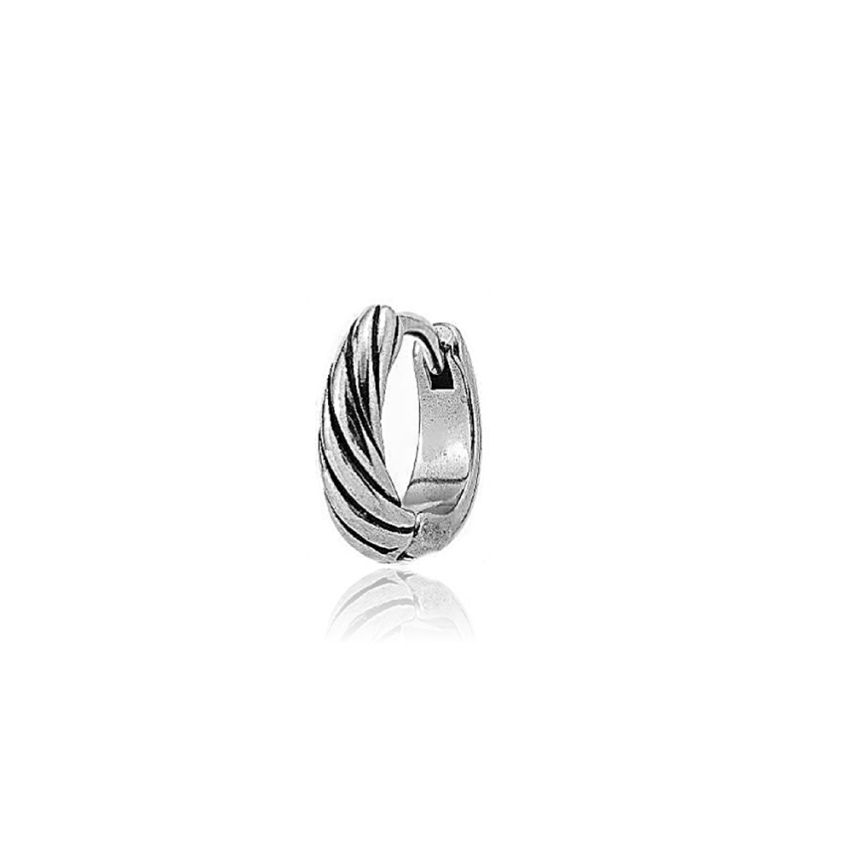 BOHEMIAN Antique silver S.Steel Hoop Men-c 
