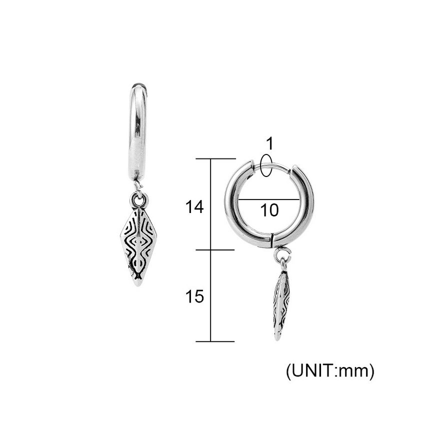 S.Steel Antique silver Hoop Men-c