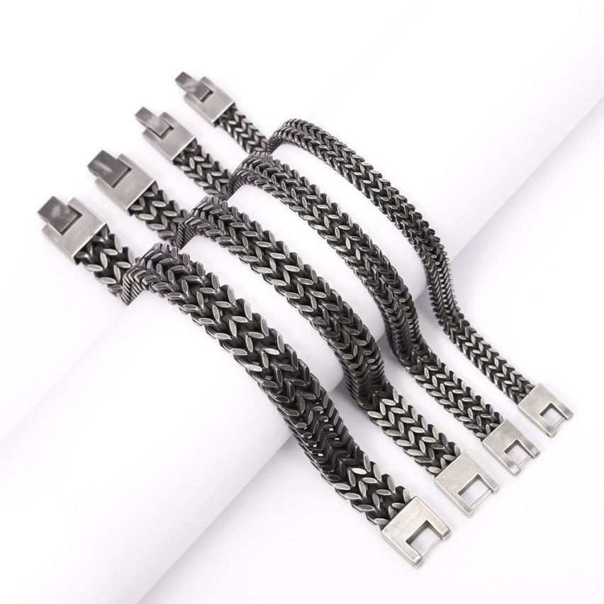 S.Steel Antique silver Urban Men-c