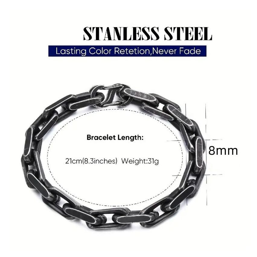 S.Steel Antique silver Urban Men-c