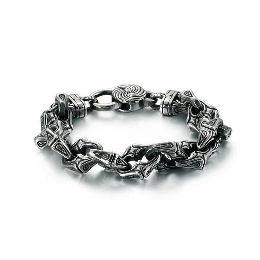 S.Steel Antique silver Urban Men-c