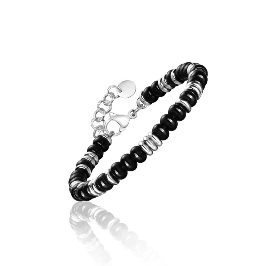 S.Steel Black Beads Men-c 16g 210x6mm