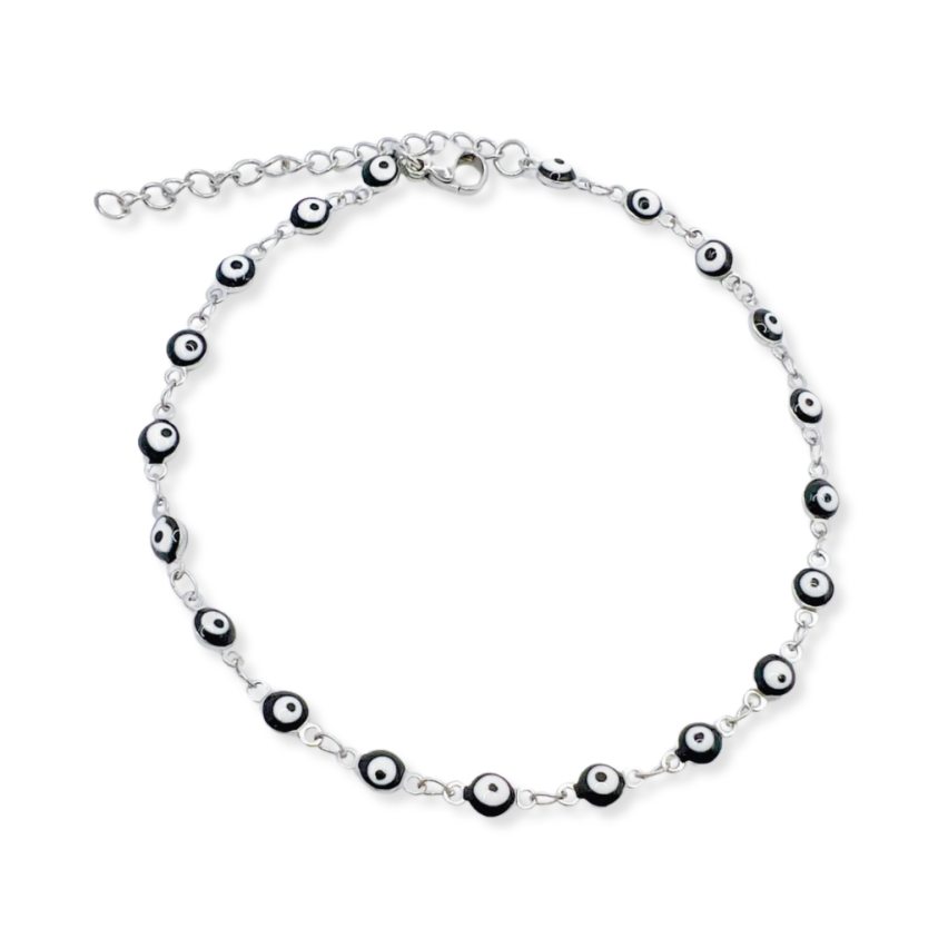 S.Steel Black Enamel Anklets Women-c 5.5g 280x4mm