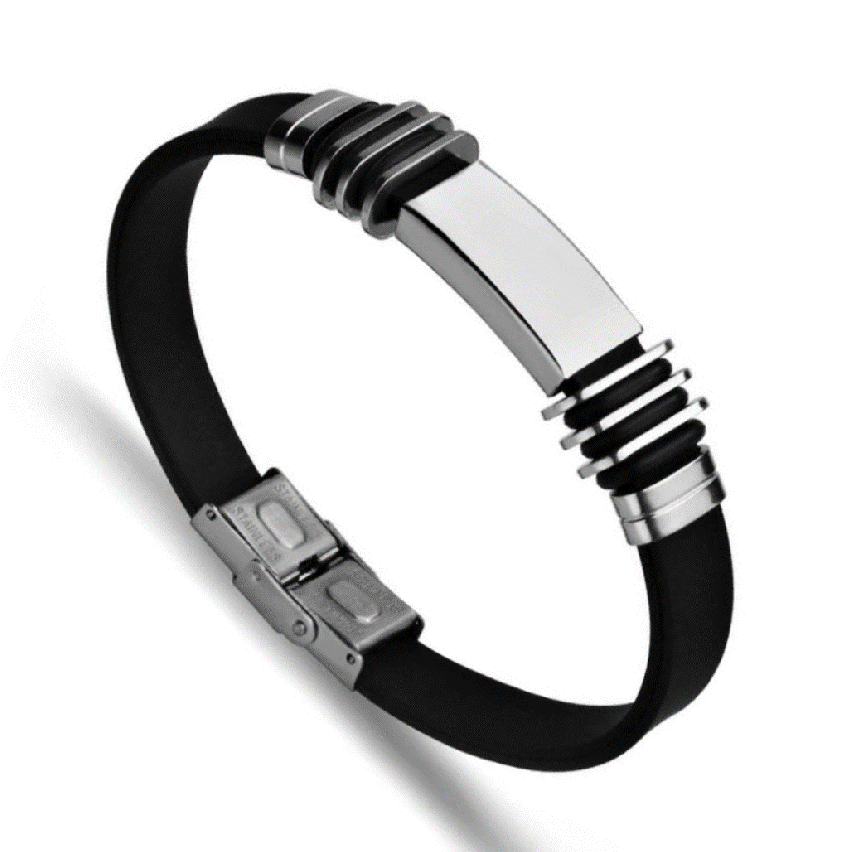 S.Steel Black Leather Men-c 18g