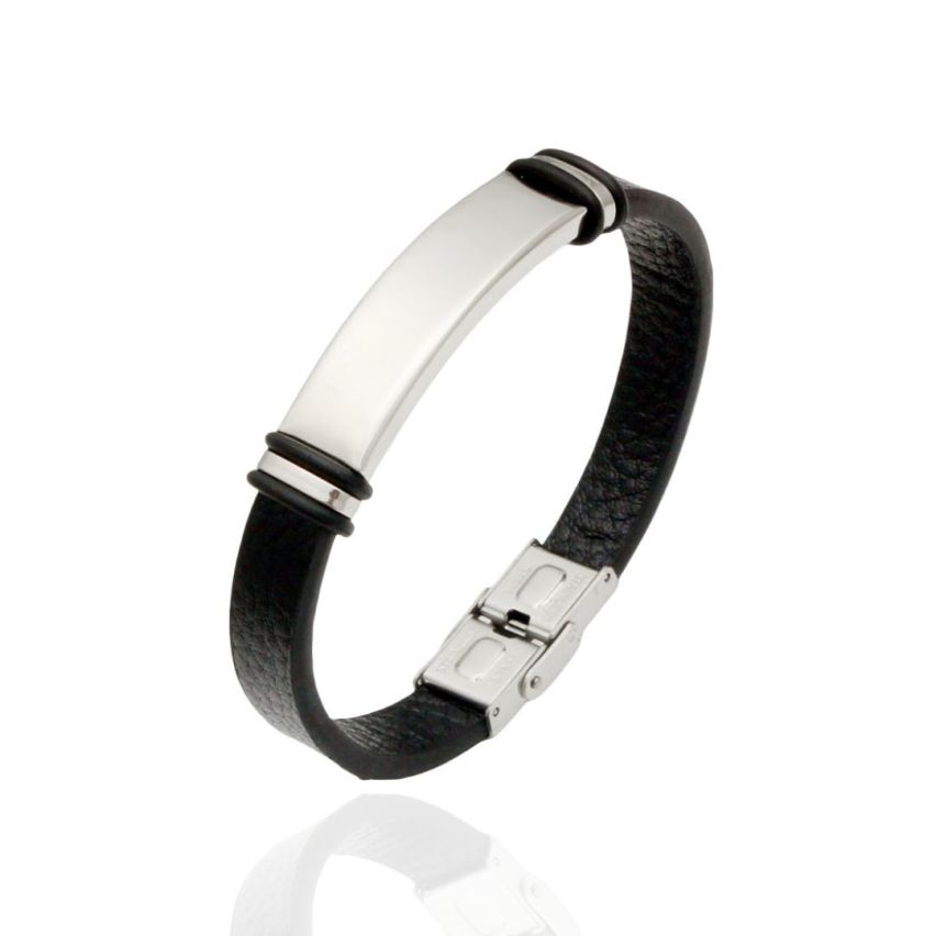 S.Steel Black Leather Men-c 25g