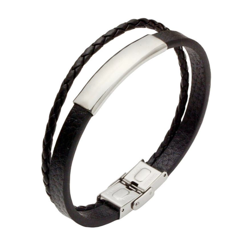 S.Steel Leather Men-c 20g