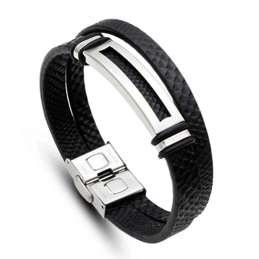 S.Steel Leather Multilayer Men-c 20g