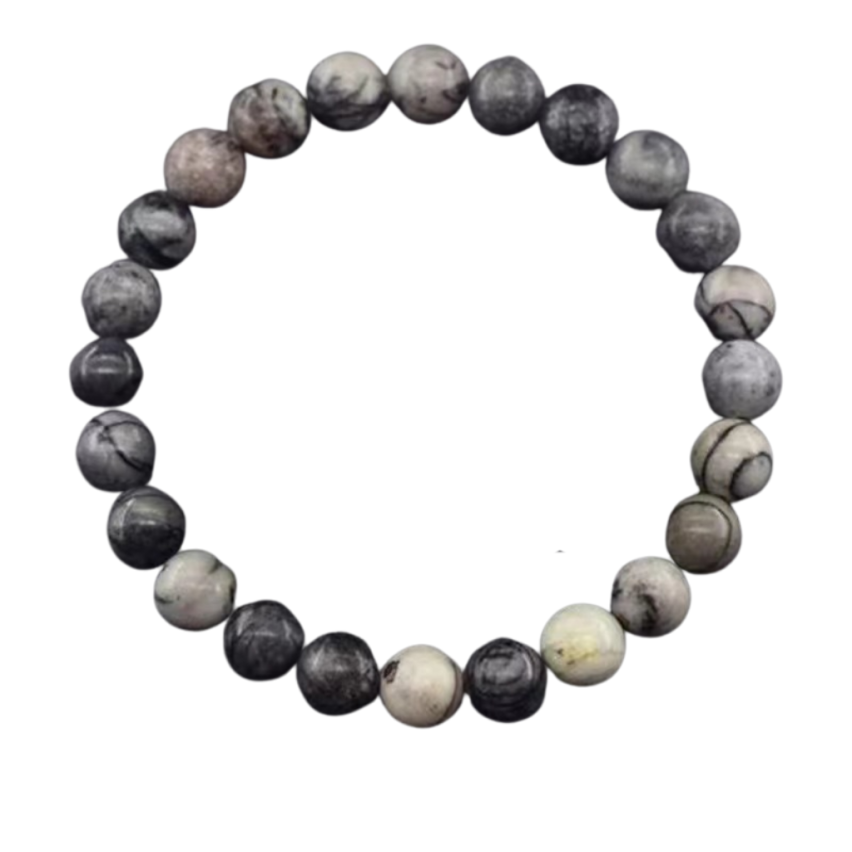 Picasso Black Natural Stone Beads Men-c 20g 190x8mm